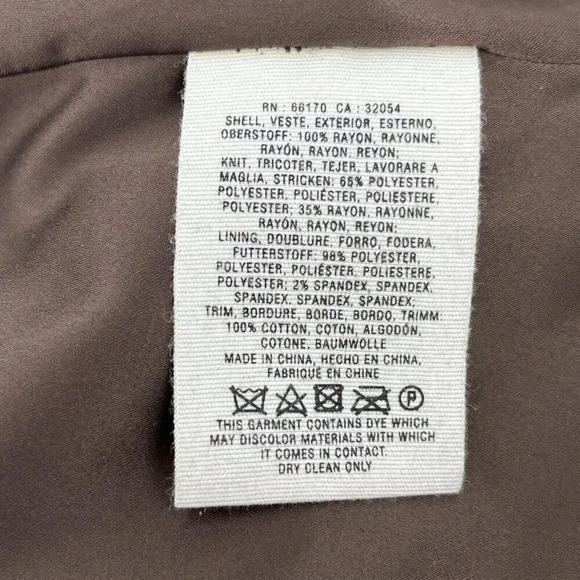 Anthropologie Hei Hei Vegan Leather Jacket Size S Brown Zip Up Layered Trim - Picture 12 of 15